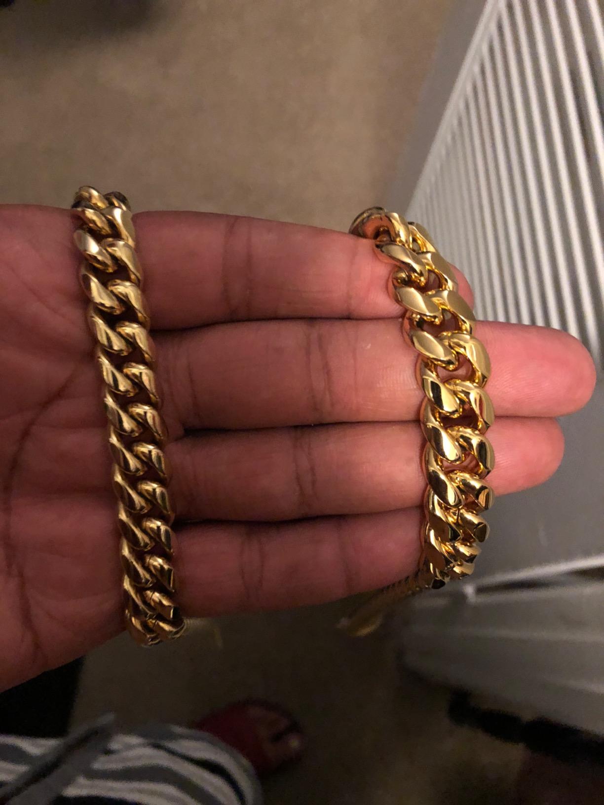 Mens Cuban Link Chain 15mm Premium Stainless Steel Miami Curb Necklace customer photo 1