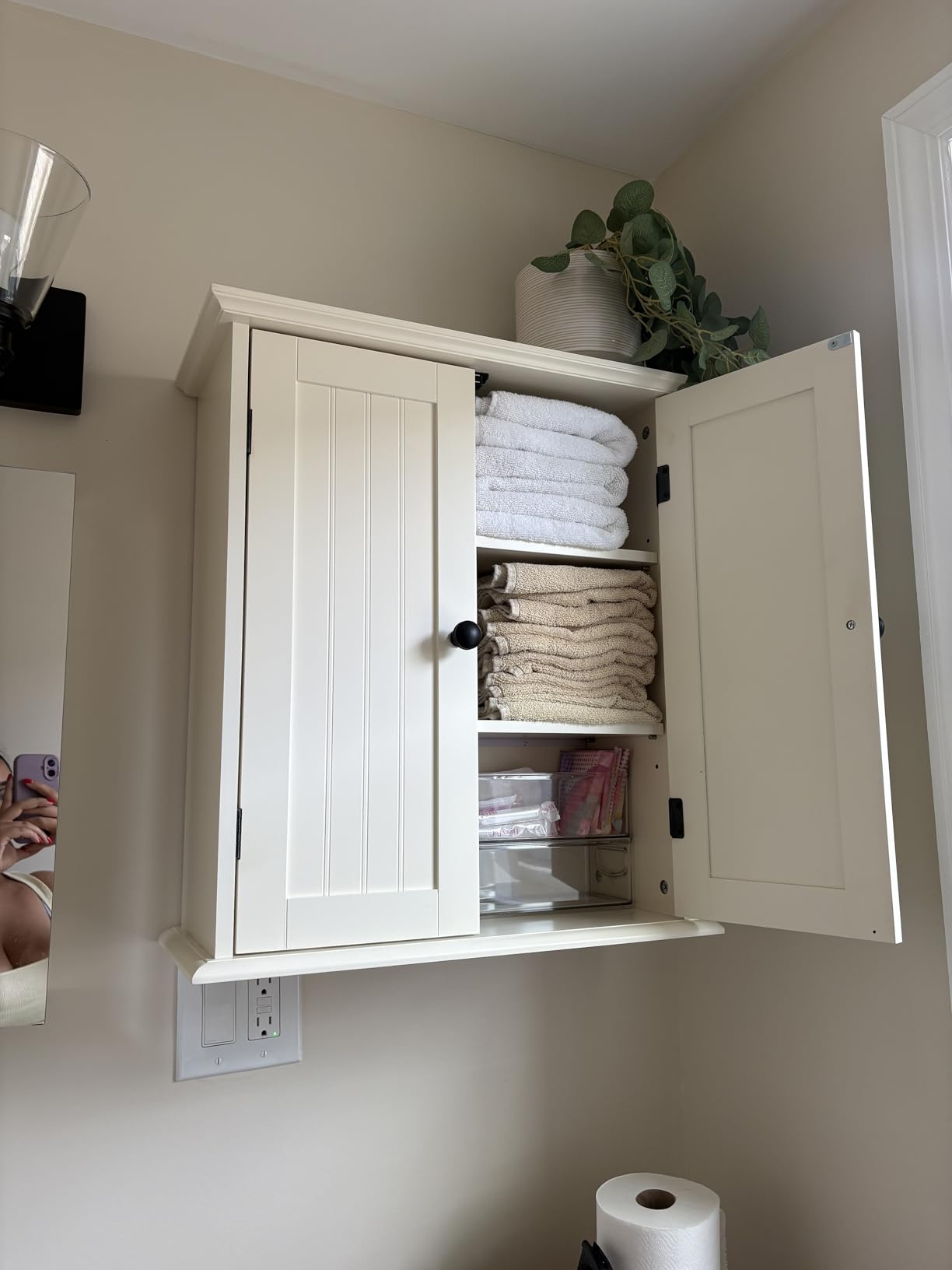 ChooChoo Bathroom Wall Cabinet with 2 Doors, Over The Toilet customer photo 1