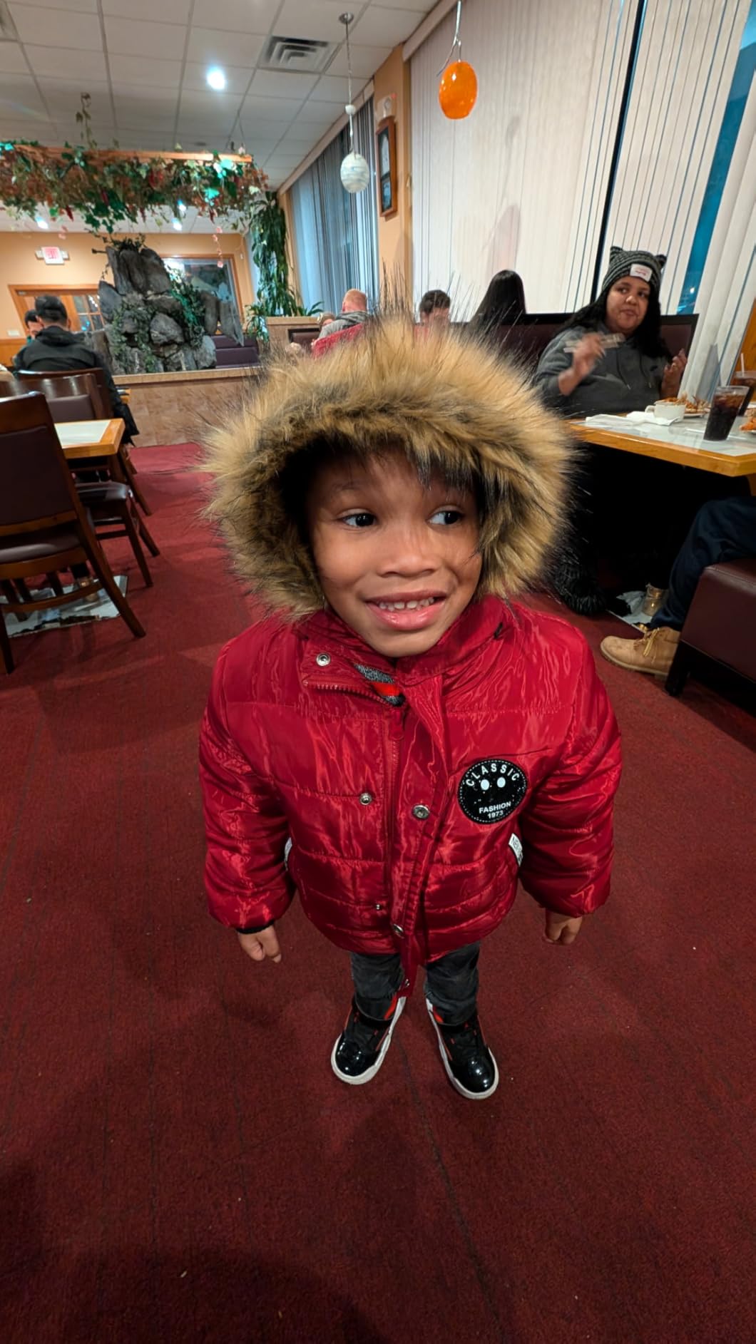 AMIYAN Toddler Boys Down Jacket Fur Collar Hood Thick Warm Winter Snowsuit Coat Parka customer photo 1