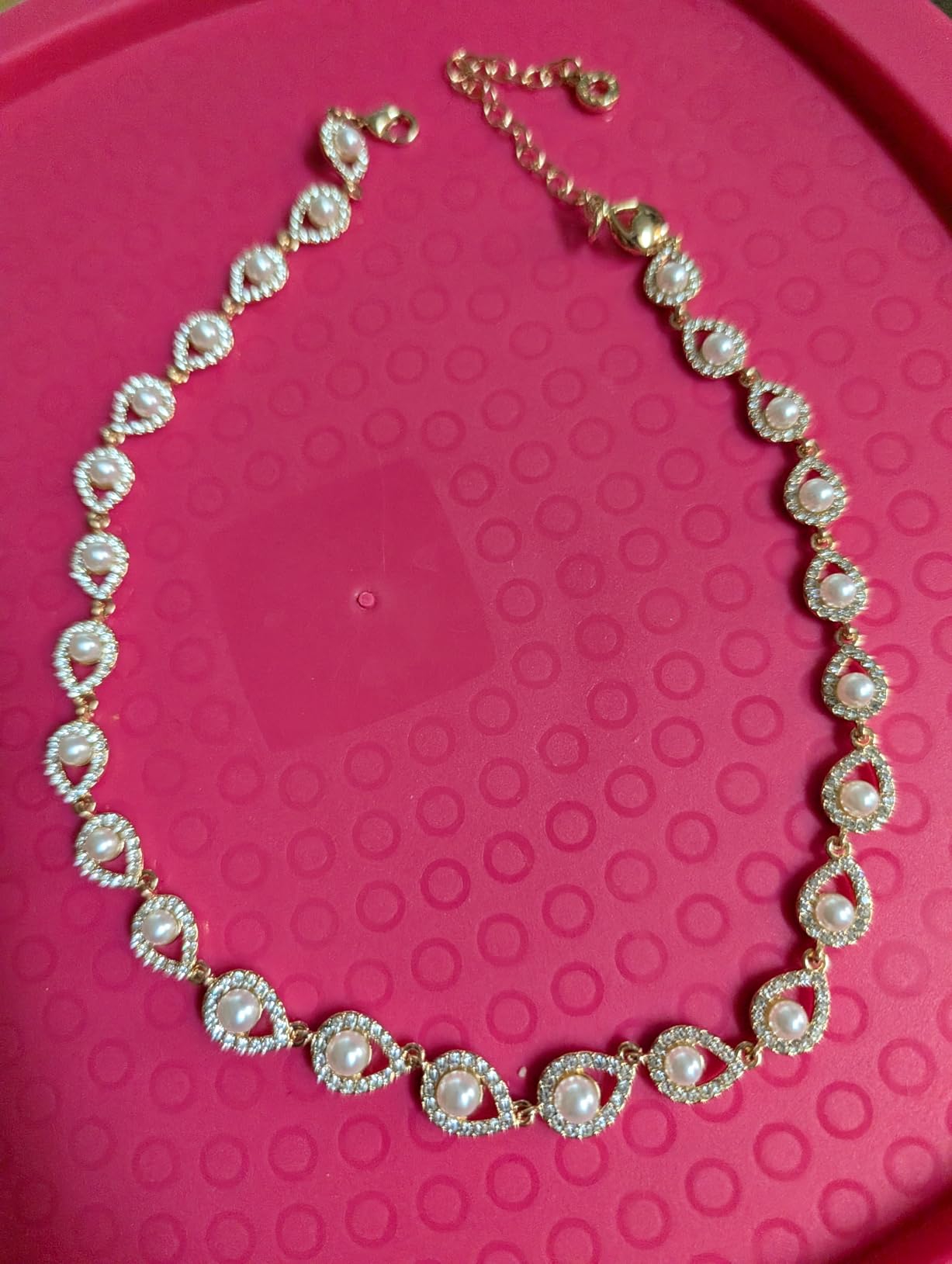 Anne Klein Women's Pearl Collar Necklace, Statement Fashion Jewelry with Pearl Accents and Adjustable Extender for Everyday and Dress Wear customer photo 2