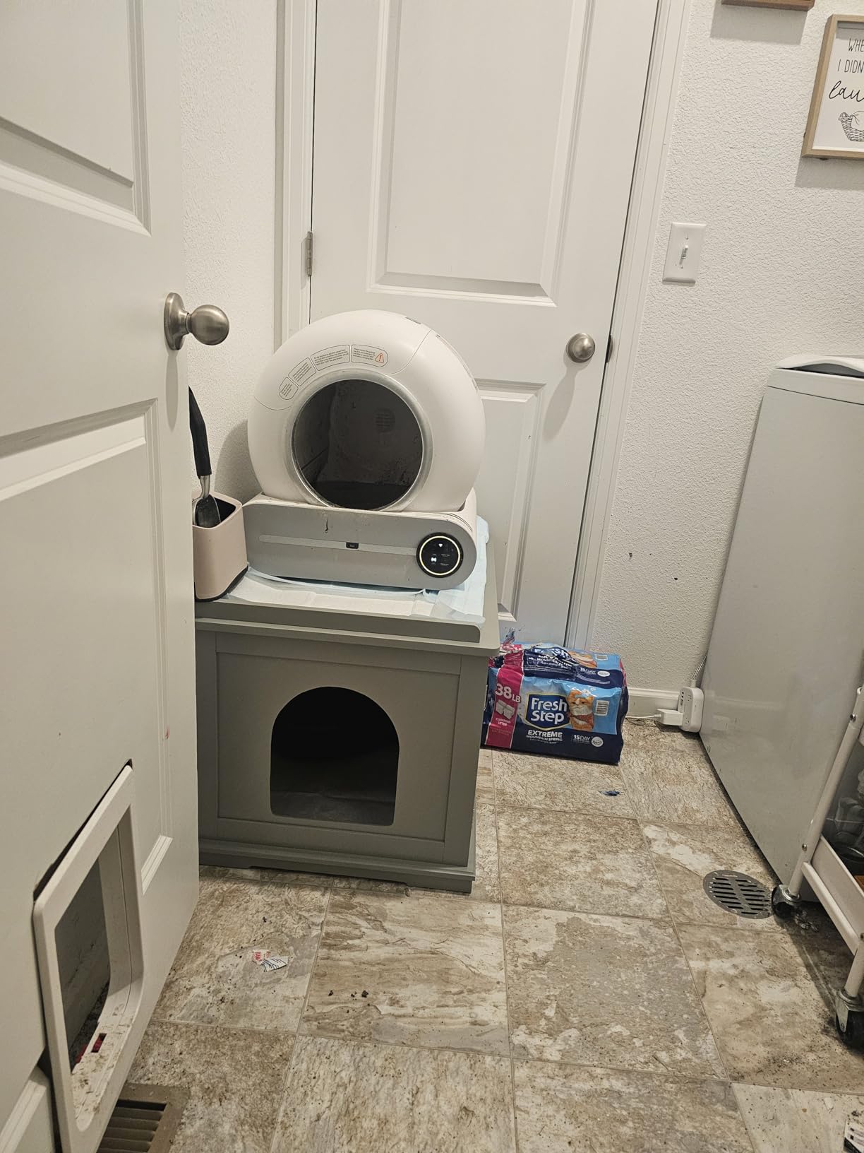 unipaws Cat Litter Box Enclosure Furniture, Hidden Litter Box Cover customer photo 2