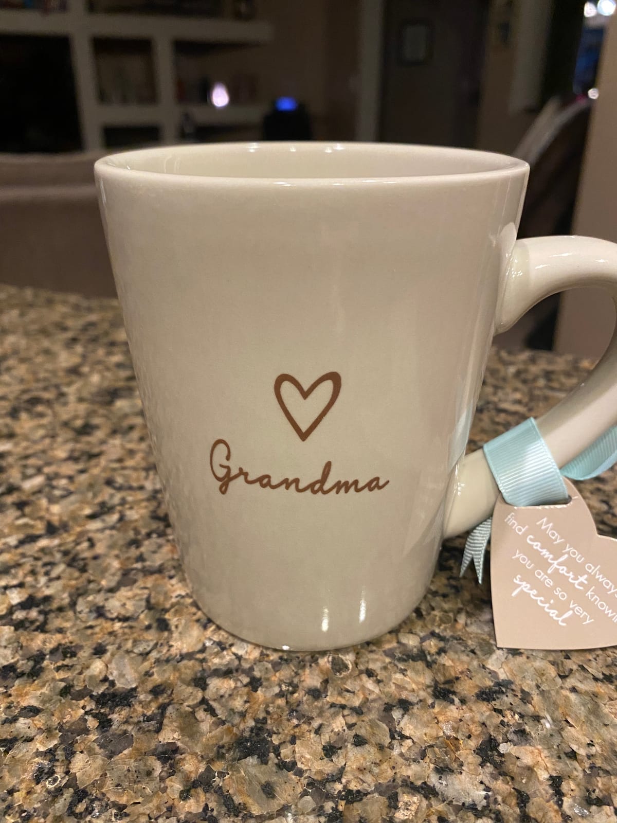 Pavilion Grandma Coffee Mug - Stoneware Coffee Cups for Grandmothers with Heart Tag - Ideal for Daily Use with