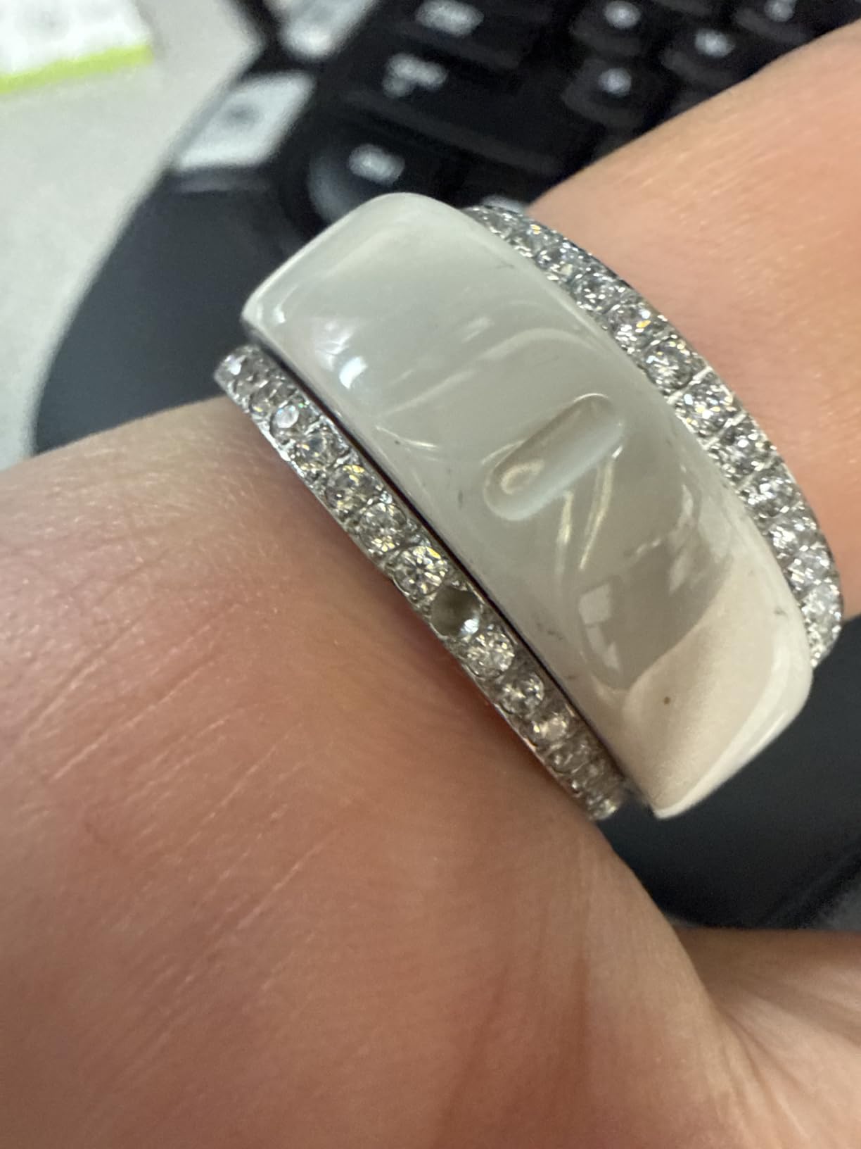 TIGRADE 2mm Women Titanium Eternity Ring Cubic Zirconia Anniversary Wedding Engagement Band Size 3-13.5 customer photo 2