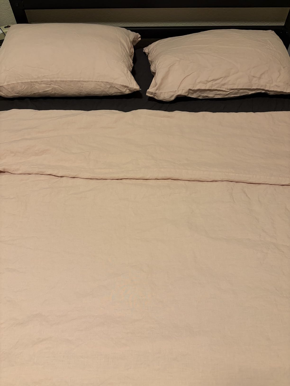 Simple&Opulence 100% Linen Duvet Cover Set, 3 Pieces Belgian Flax Breathable Bedding, 1 Comforter Cover+2 Pillowshams with Coconut Button Closure(Queen,Linen) customer photo 1