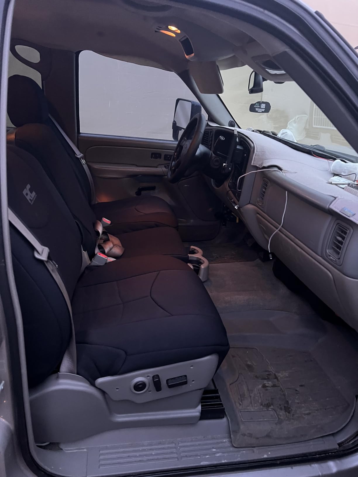 Rough Country Neoprene Front Seat Covers for Chevy Silverado & GMC Sierra 1500 (1999-2006) - Waterproof & UV Resistant, Foam Padded, Front Seat Cover Set customer photo 1