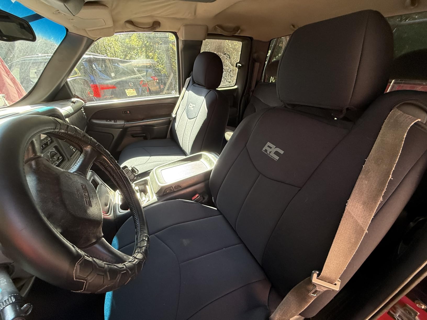 Rough Country Neoprene Front Seat Covers for Chevy Silverado & GMC Sierra 1500 (1999-2006) - Waterproof & UV Resistant, Foam Padded, Front Seat Cover Set customer photo 2