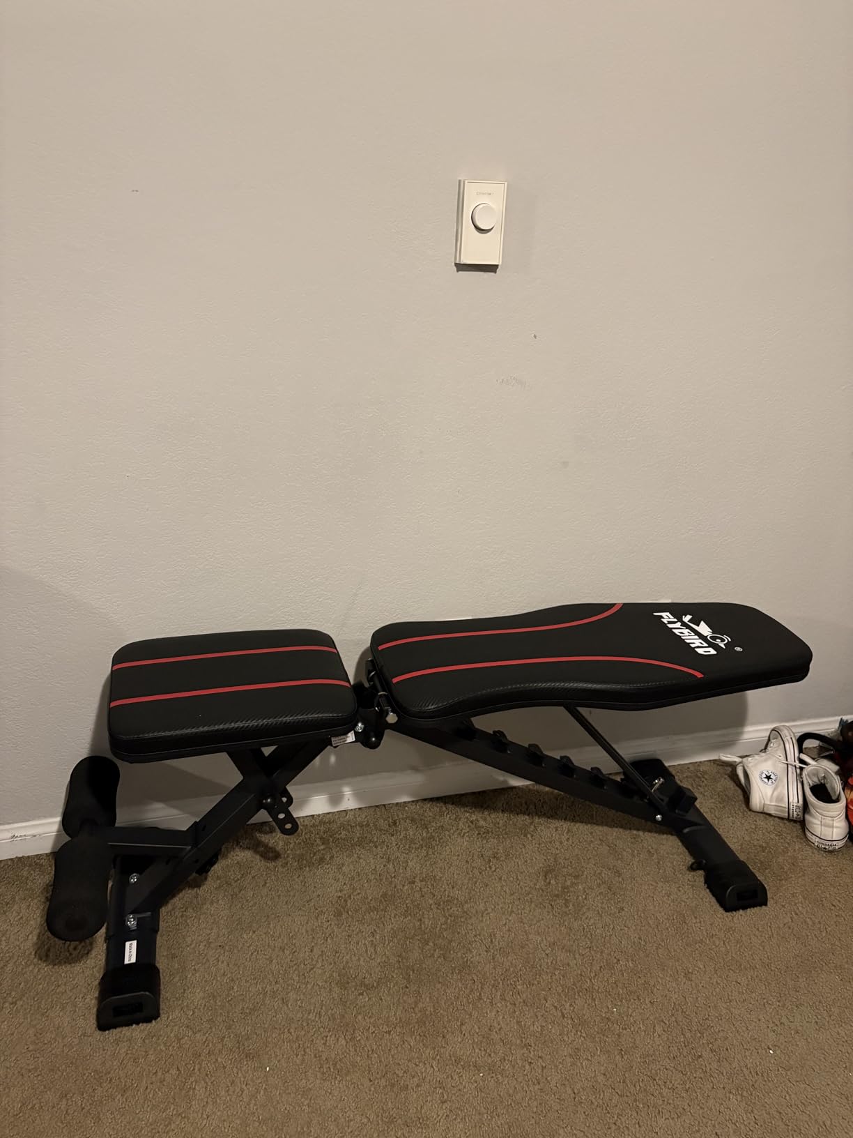 FLYBIRD WB2 Weight Bench, Utility Adjustable Weight Bench for Full Body Workout- Multi-Purpose Foldable Incline Bench (Black) customer photo 1