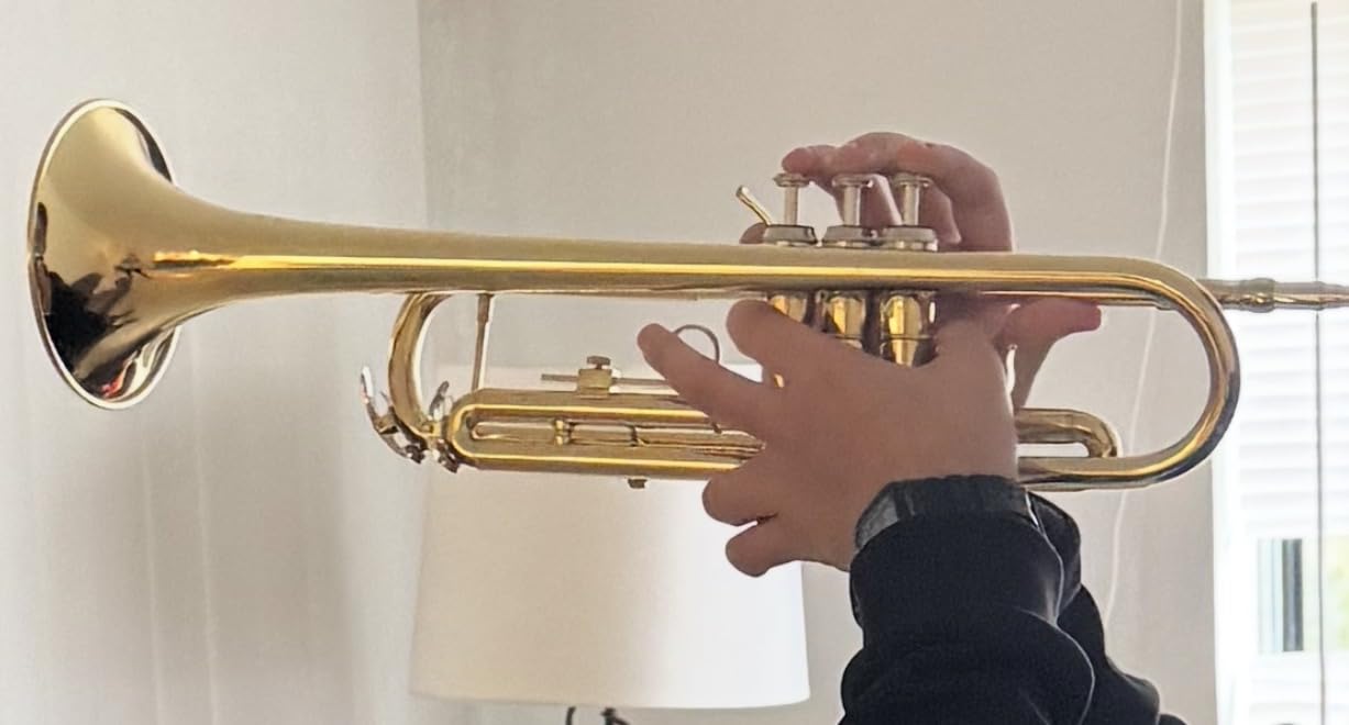 Eastar Bb Standard Trumpet Set for Beginner, Brass Student Trumpet Instrument with Hard Case, Cleaning Kit, 7C Mouthpiece and Gloves, ETR-380N, Silver customer photo 1