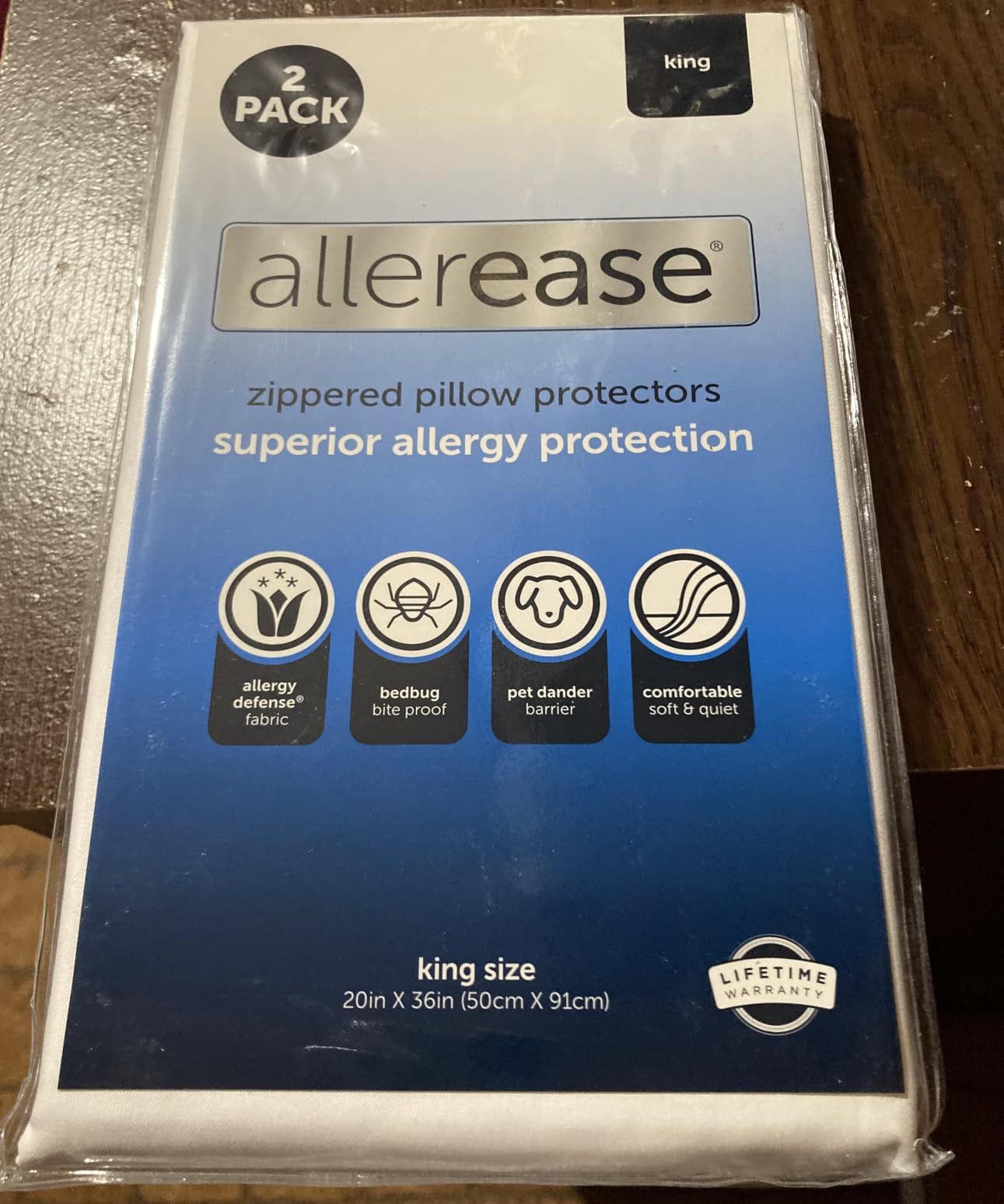 AllerEase Allergy Pillow Protector, Standard/Queen - 2 Pack customer photo 2