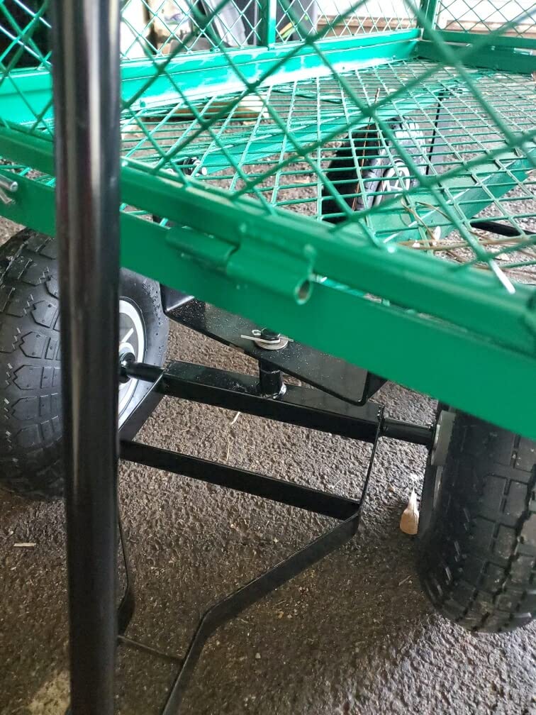 BestMassage Heavy Duty 500 Lbs Capacity Mesh Steel Garden Cart Folding Utility Wagon with Removable Sides for Beach Lawn Yard Landscape (Deep Green) customer photo 1