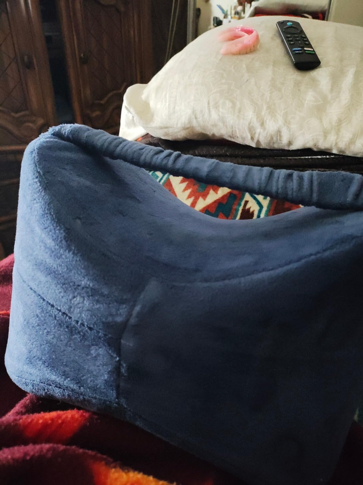 Knee Pillow for Side Sleepers - Relief from Sciatica Pain, Back/Leg Pain, Pregnancy, Hip and Joint Pain Memory Foam Leg Pillow + Free Sleep Mask and Ear Plugs customer photo 2