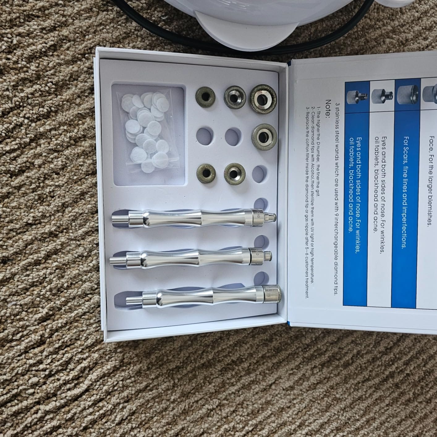 【3-IN-1】Microdermabrasion Machine, mcwdoit 0-68cmHg Strong Suction Power, Professional Dermabrasion Facial Skin Care customer photo 1