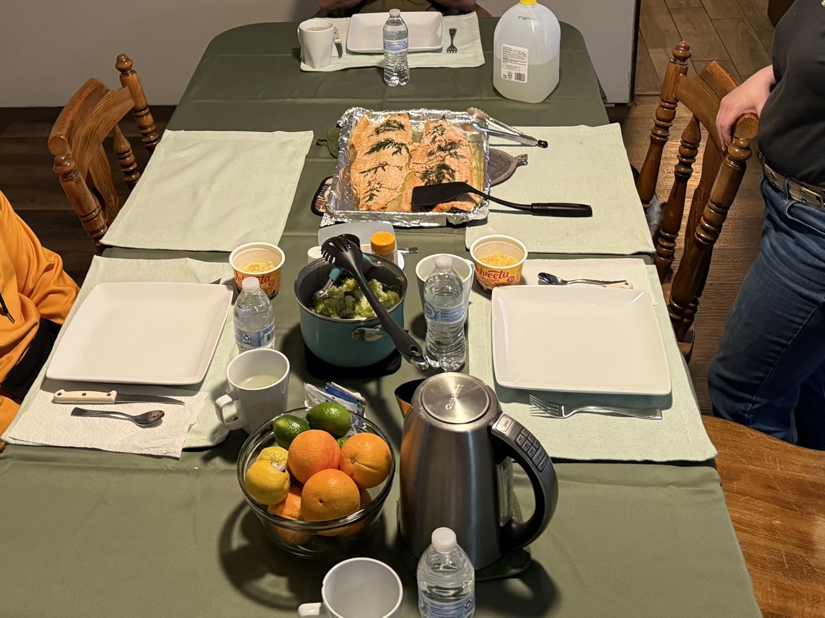 Obstal Rectangle Table Cloth, Navy Blue, 60 x 84 Inch customer photo 2