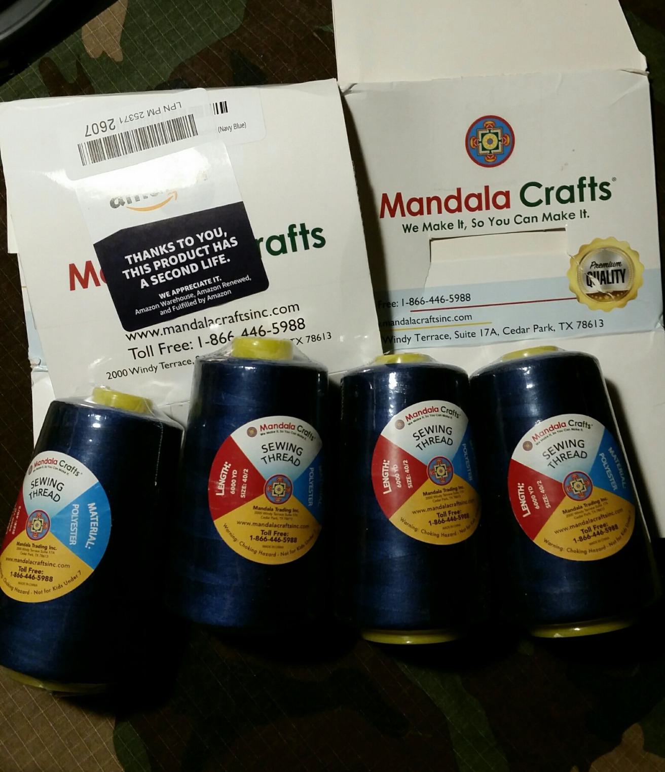 Mandala Crafts 40S/2 White Polyester 4 Pack of Serger Threads Cones customer photo 2