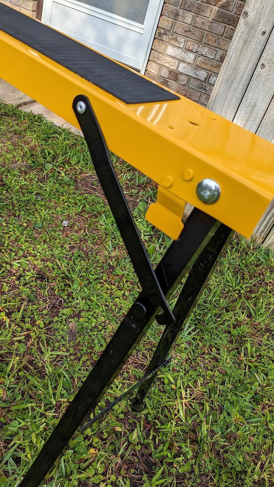 Forup Portable Folding Sawhorse, Heavy Duty Twin Pack, 275 lb Weight Capacity Each 2 Pack (Yellow) customer photo 2