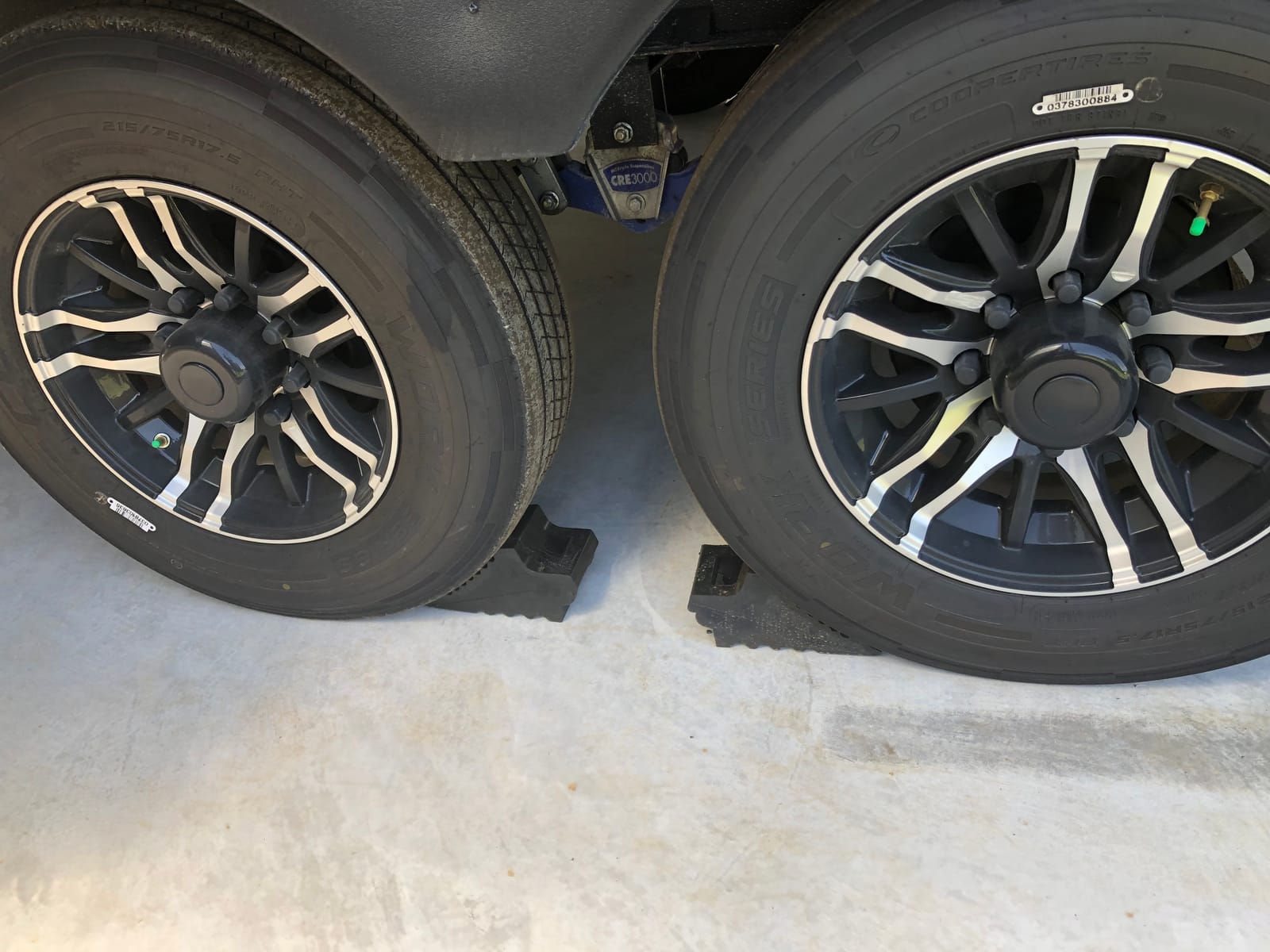 Wheel Chocks for Cars, RVs, Trucks, Trailers, and Vehicles G.V.W. up to 8T, 4 Pack - Anti Slip Bottom Tire Chock for All Weather Use - RV, Travel Trailer, Pop Up Camper Accessory customer photo 1
