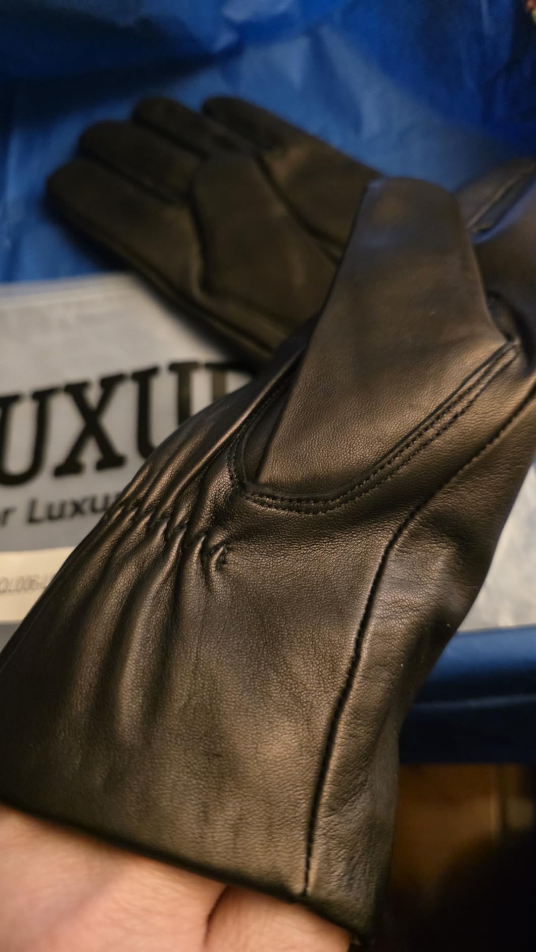 Luxury Italian Soft Leather Gloves for Women - Genuine SheepSkin Leather Women’s Cold Weather Gloves Cashmere Lined customer photo 1