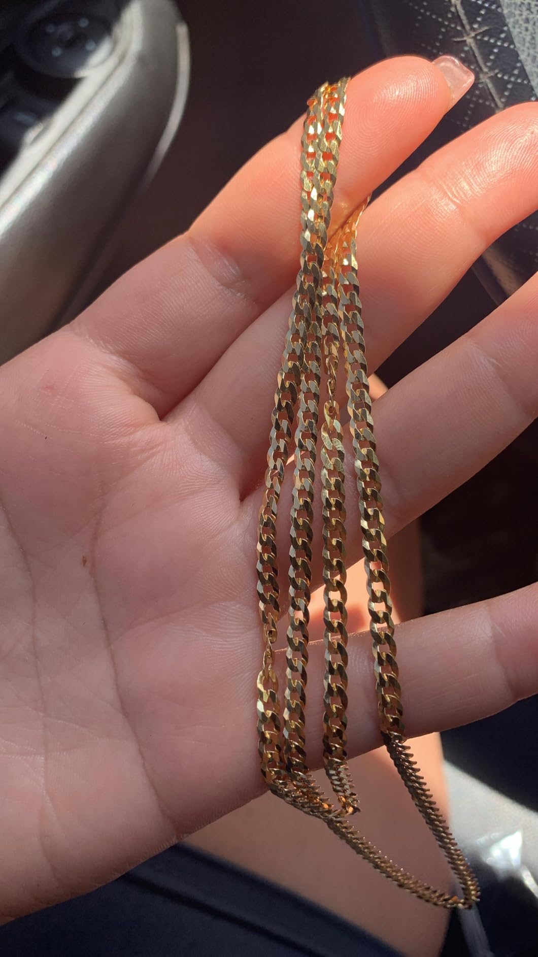 Miabella Italian 18K Gold Plated 925 Sterling Silver 3.5mm Cuban Link Chain customer photo 2