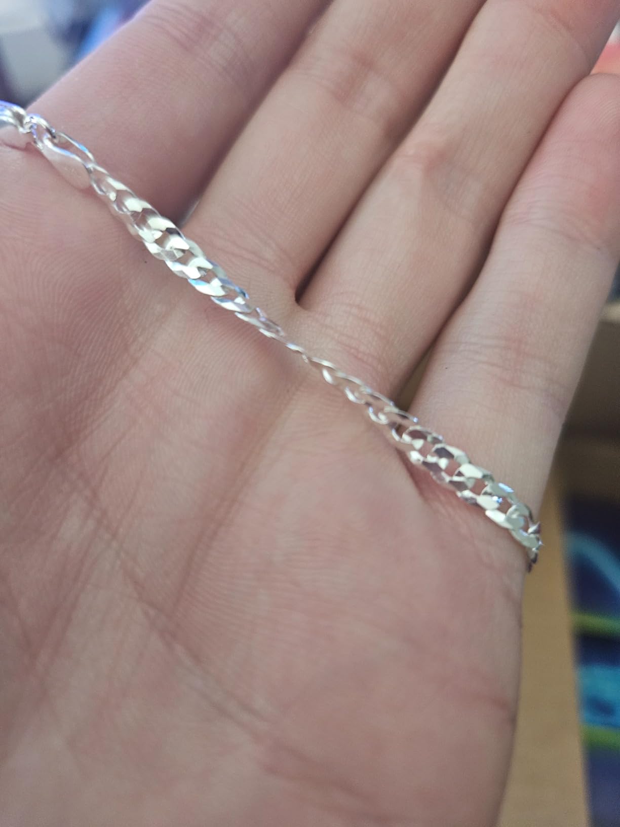 Miabella Italian 925 Sterling Silver Cuban Link Chain for Men Women 3.5mm customer photo 2