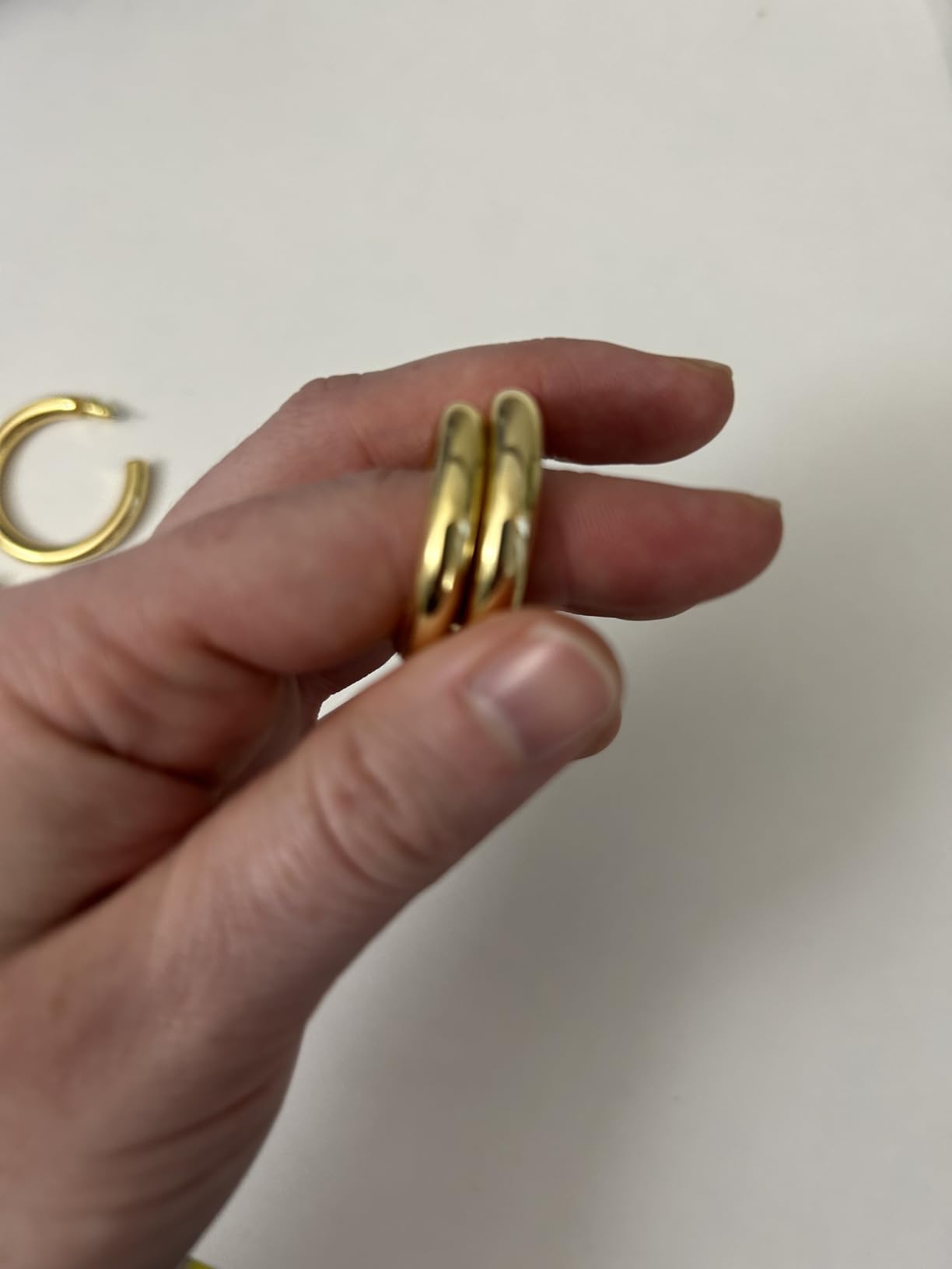 PAVOI Chunky Gold Hoop Earrings for Women, Lightweight 14K Gold Plated customer photo 2