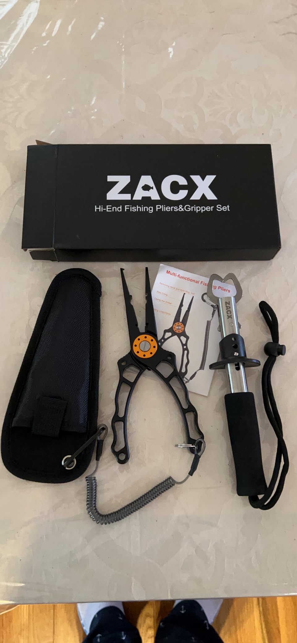 ZACX Fish Lip Gripper Pliers - Upgraded Muti-Function Hook Remover and Split Ring Pliers for Fly Fishing, Ice Fishing, Fishing Gear - Gift for Men (Package B) customer photo 1