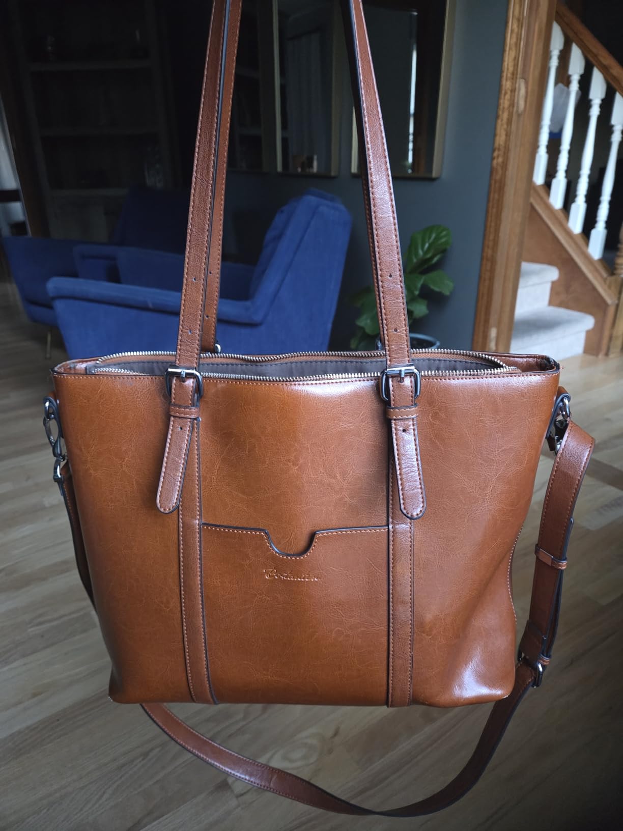 BOSTANTEN Genuine Leather Laptop Bag for Women 15.6'' Briefcase Tote Bags customer photo 1