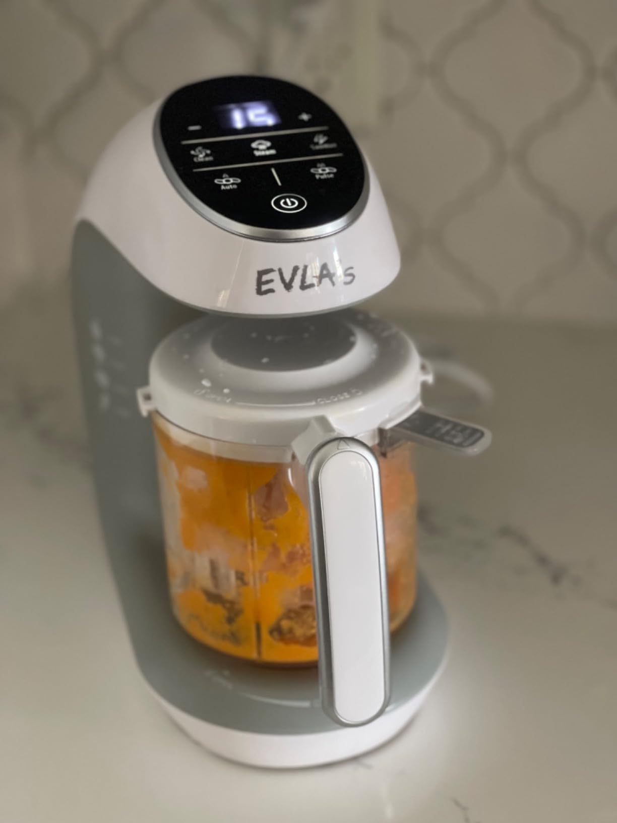 EVLA'S Baby Food Maker, Steamer, Blender, Baby Food Processor for Healthy Homemade Baby Food in Minutes, Touch Screen with 6 Reusable Food Pouches, Baby Registry Essential, White | Blend, Grind, Steam, and Cook Homemade Baby Food, Self Cleaning Machine with Touch Screen customer photo 2