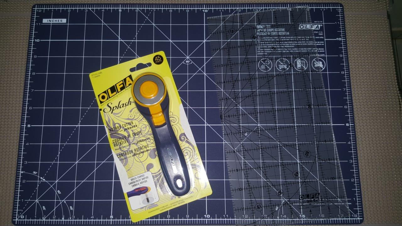 OLFA Rotary Essentials Kit (RTY-2C-STQR) - 45mm Cutter, Mat & Ruler, Navy customer photo 1