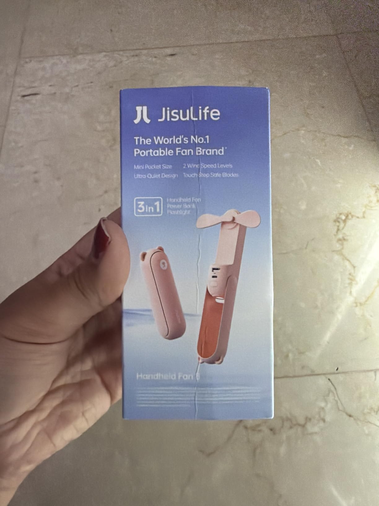 JISULIFE 3 IN 1 Portable Fan with Power Bank & Flashlight Featured customer photo 1