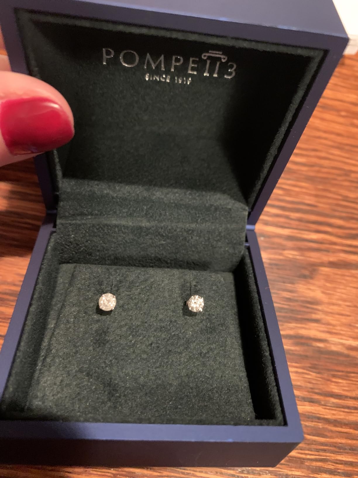 Pompeii 1/2Ct Round Brilliant Cut Diamond Stud Earrings in 14K Gold Classic customer photo 2