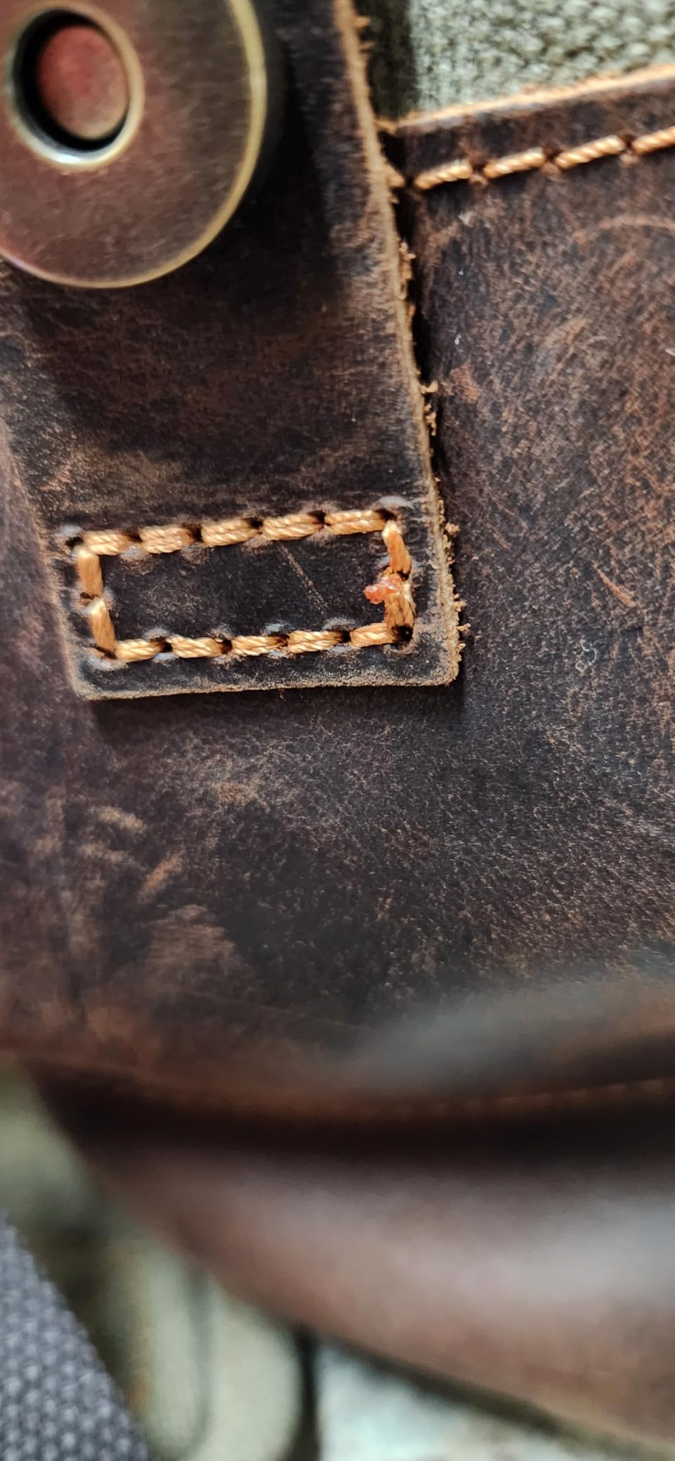 WUDON Men Travel Backpack, Genuine Leather-Waxed Canvas Shoulder Hiking Rucksack customer photo 2