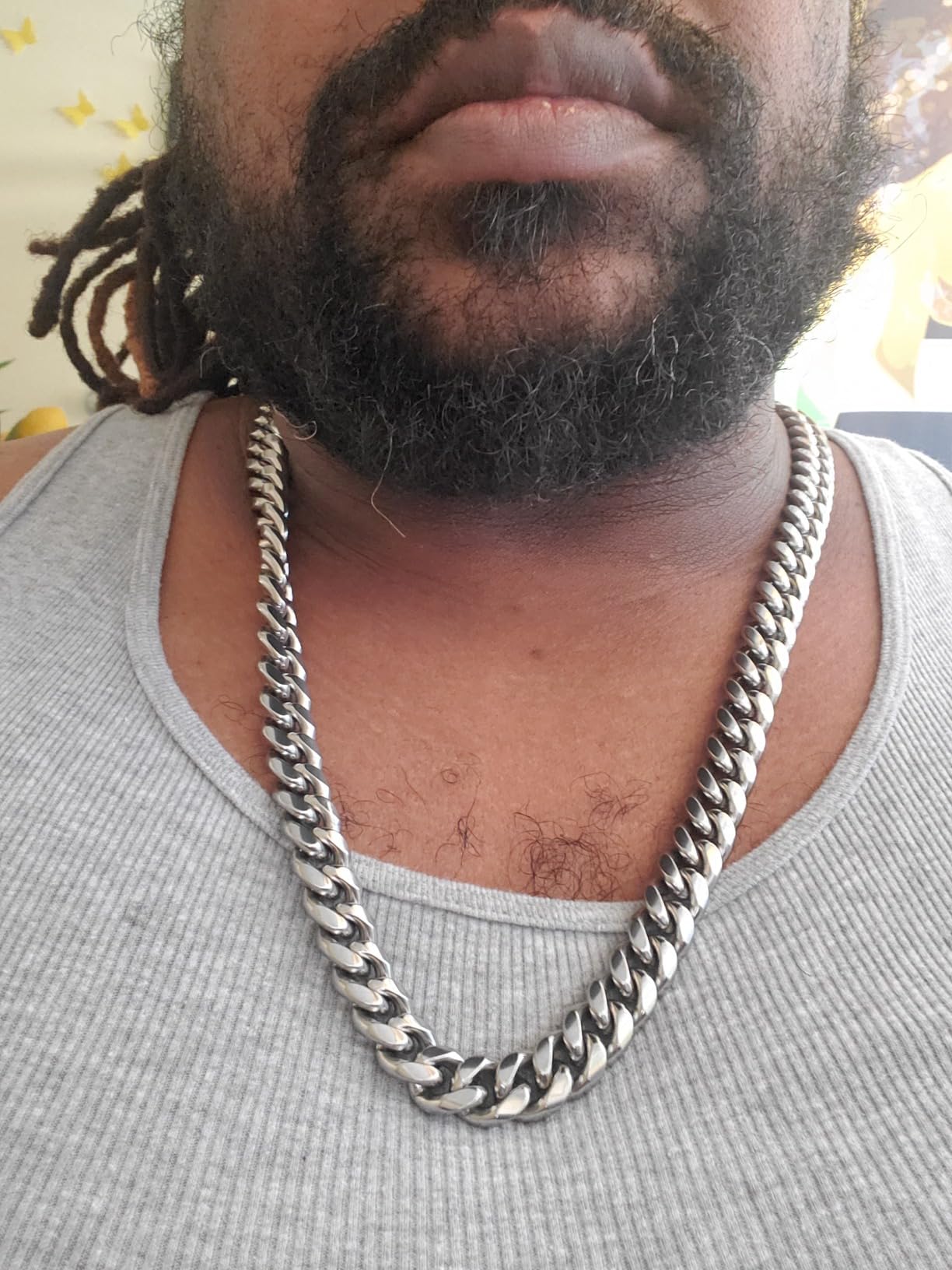 ChainsHouse Miami Cuban Link Chain Necklace for Men, Stainless Steel customer photo 1