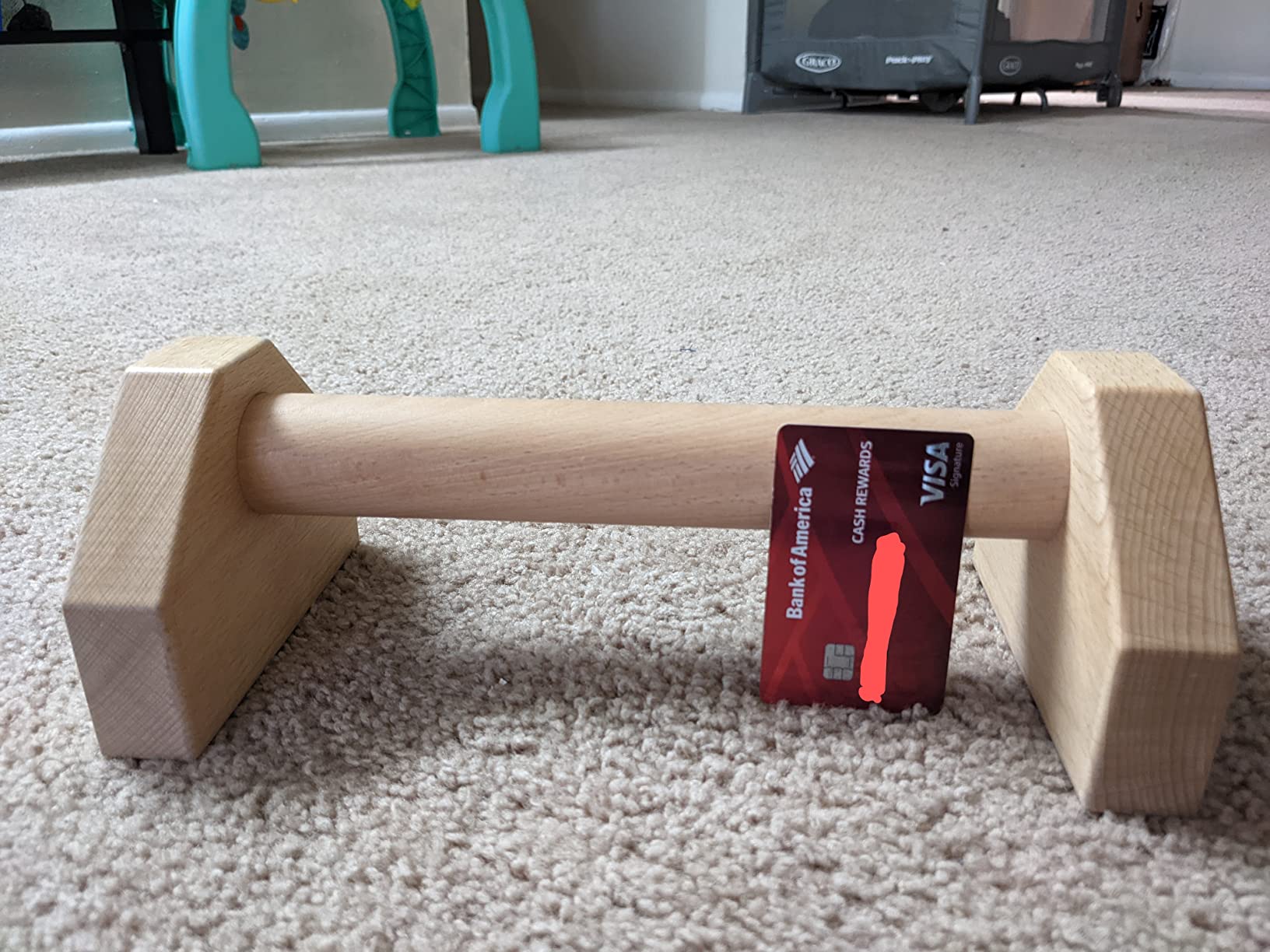 CALI SPORTS Calisthenics Wood Parallettes Bars | Push Up Bar That Will Not Slip or Wobble | Wrist Wraps Included customer photo 2