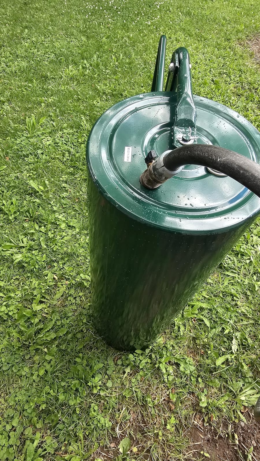 Goplus Lawn Roller, Push/Pull/Tow Behind Water/Sand Filled Steel Sod Drum Roller with U-Shaped Handle, Yard Roller for Garden Backyard Grass, 17 Gallon/63 L, 36