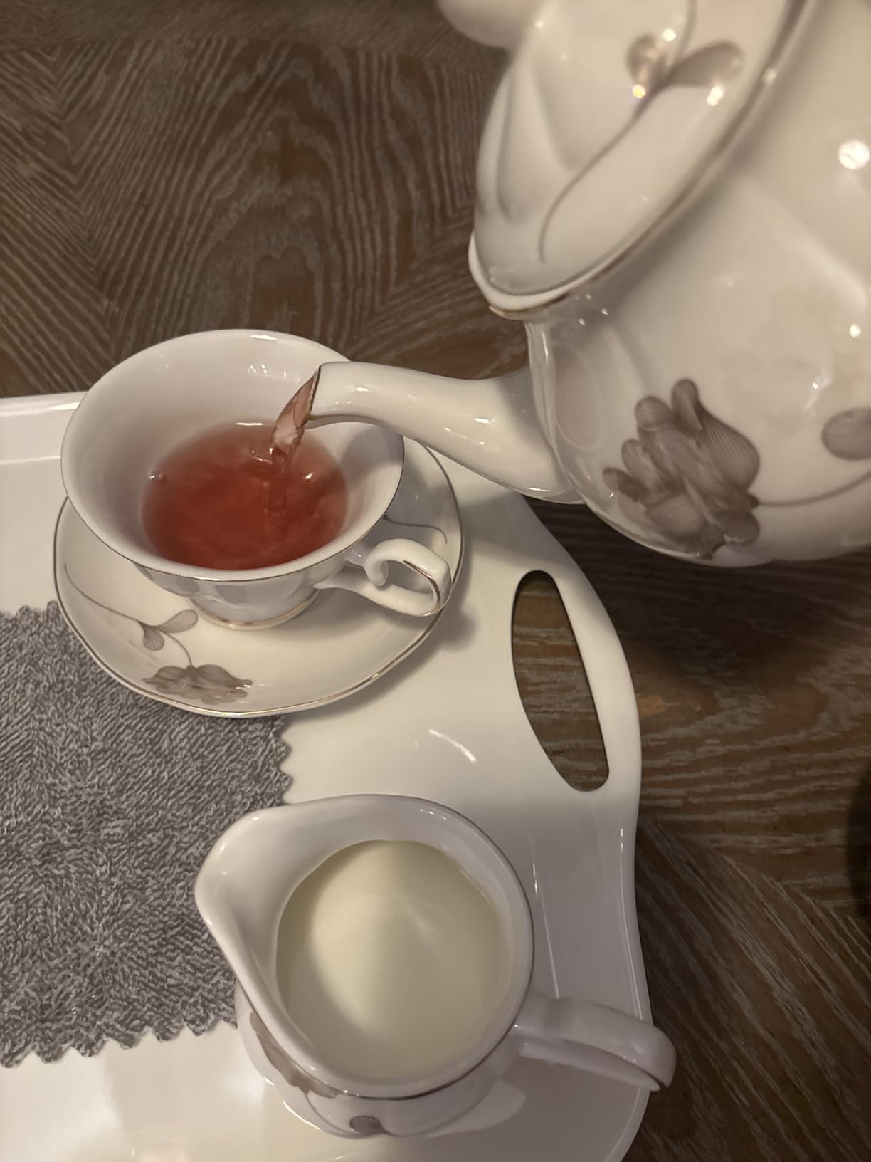 CHENP.HMC Porcelain Ceramic 22-Piece Tea Set, Teapot and Cup Set, 30.7 Ounces, for 6, Gift Sets, Tea or Coffee Lovers, Wedding, Birthday customer photo 1