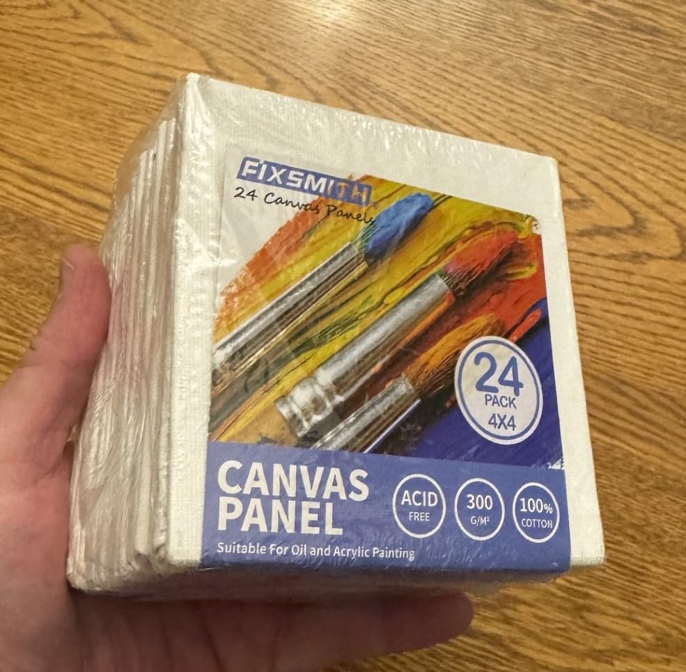 FIXSMITH Canvas Boards for Painting 8x10 Inch, Super Value 24 Pack Paint Canvases, White Blank Canvas Panels, 100% Cotton Primed, Painting Art Supplies customer photo 1