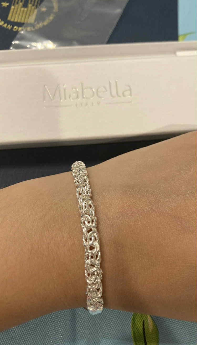 Miabella Italian 925 Sterling Silver Byzantine Bracelet for Women customer photo 1