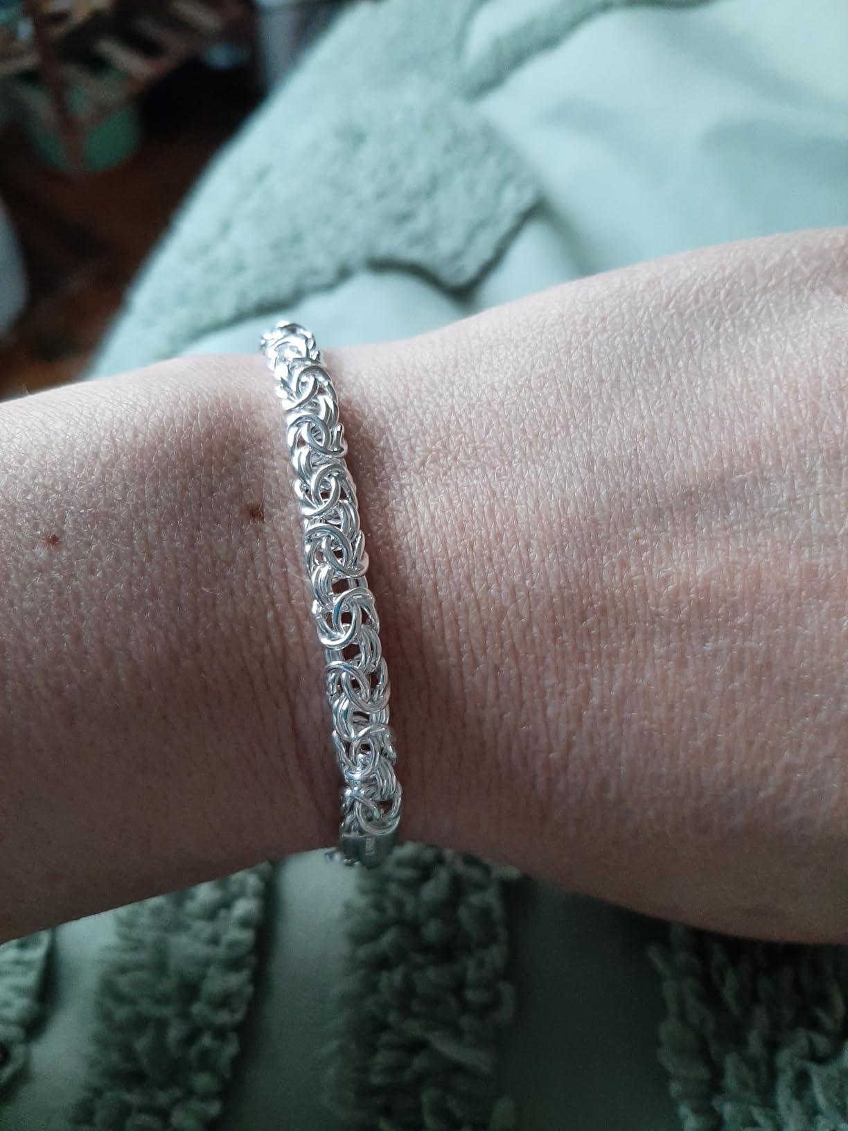 Miabella Italian 925 Sterling Silver Byzantine Bracelet for Women customer photo 2