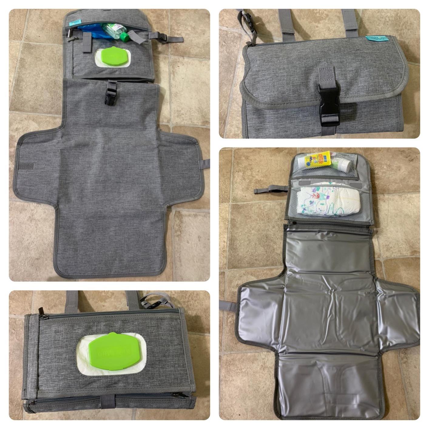 Kopi Baby Portable Diaper Changing Pad with Wipes Pocket, Classic Grey customer photo 2