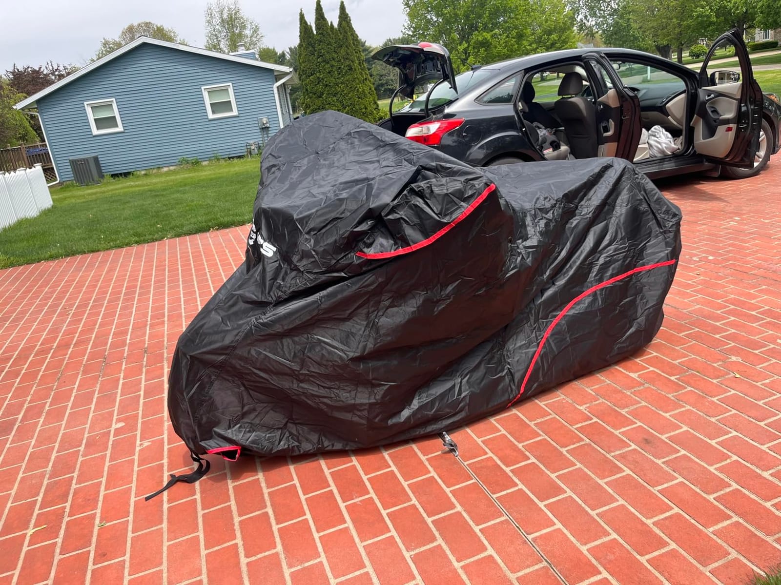 MZS Motorcycle Cover Waterproof Outdoor fits up to 86