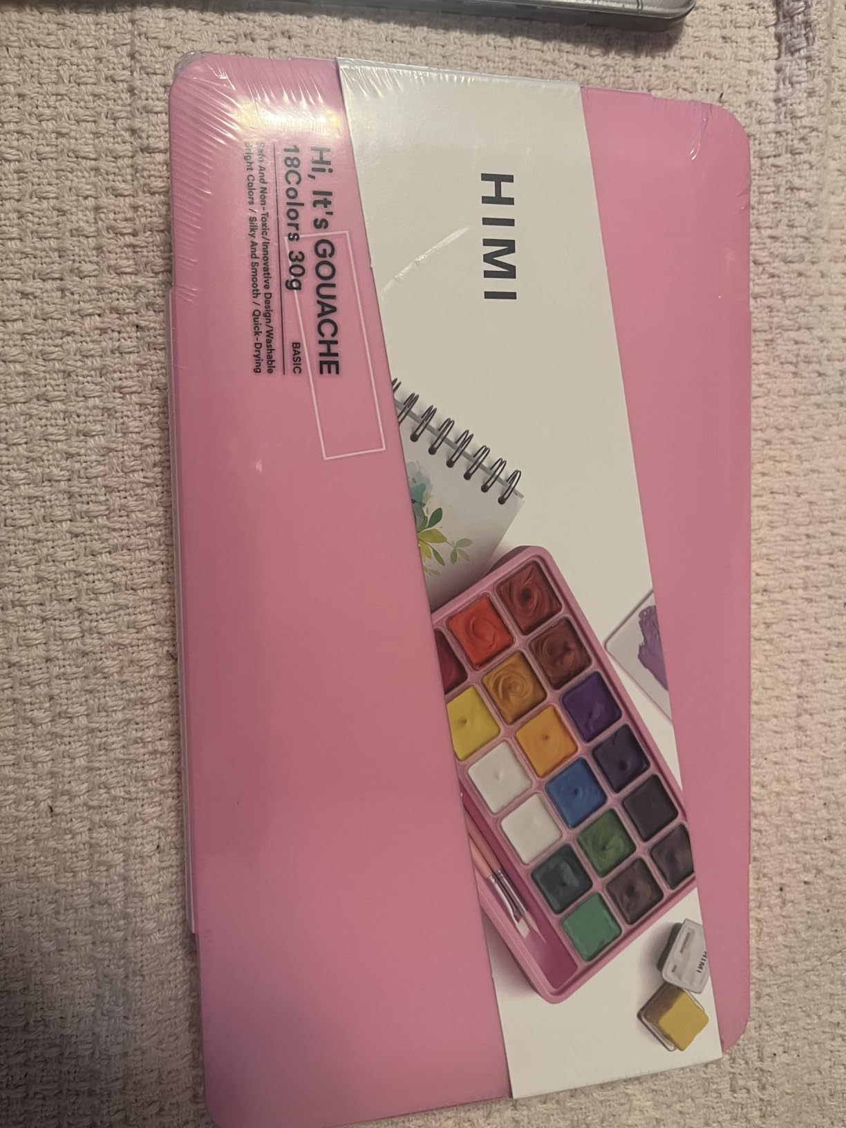 HIMI Gouache Paints Set, 18 Colors, 30g, jelly gouache paint set, Non Toxic Paint for Canvas and Paper, Art Supplies for Professionals, and More (Green Case customer photo 1