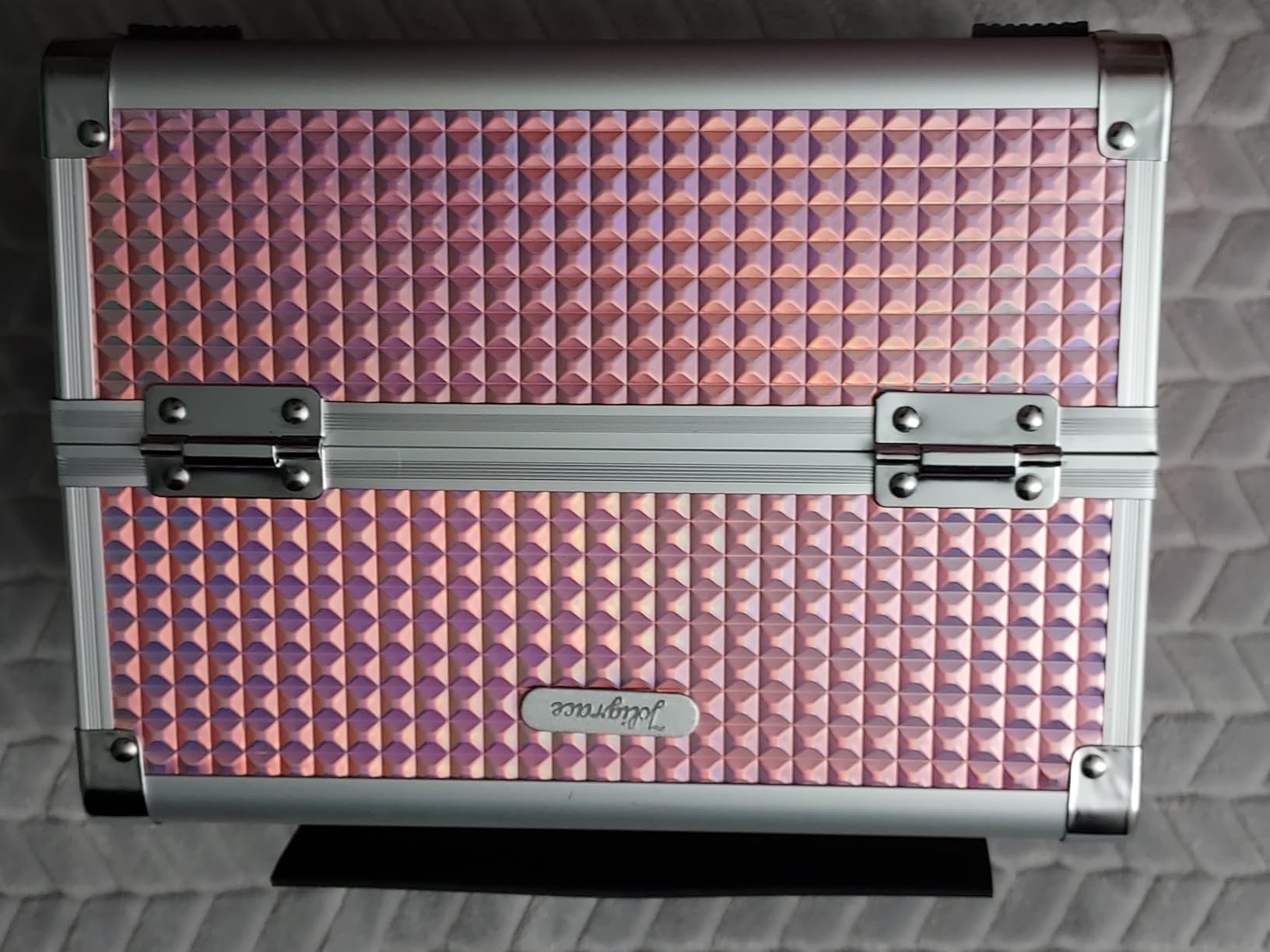 Joligrace Makeup Case Organizer Makeup Box Cosmetic Train Case with Mirror customer photo 1