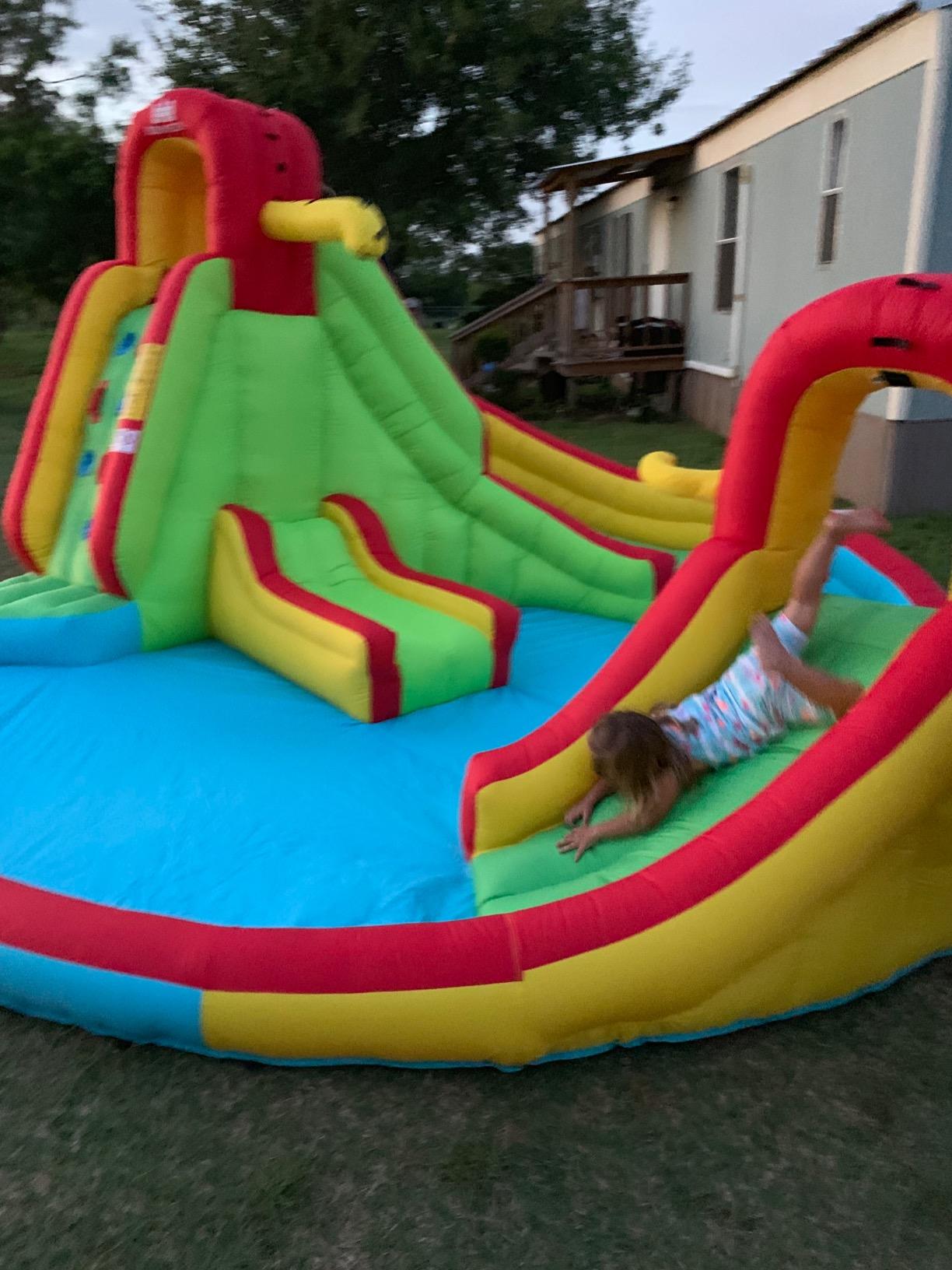 Costzon Inflatable Water Slide Park, 16x14FT Kids Mega Water Bounce House with Dual Slides & Climbing Walls, Large Splash Pool, Outdoor Blow up Water Slides for Big Kids with Blower Backyard customer photo 1
