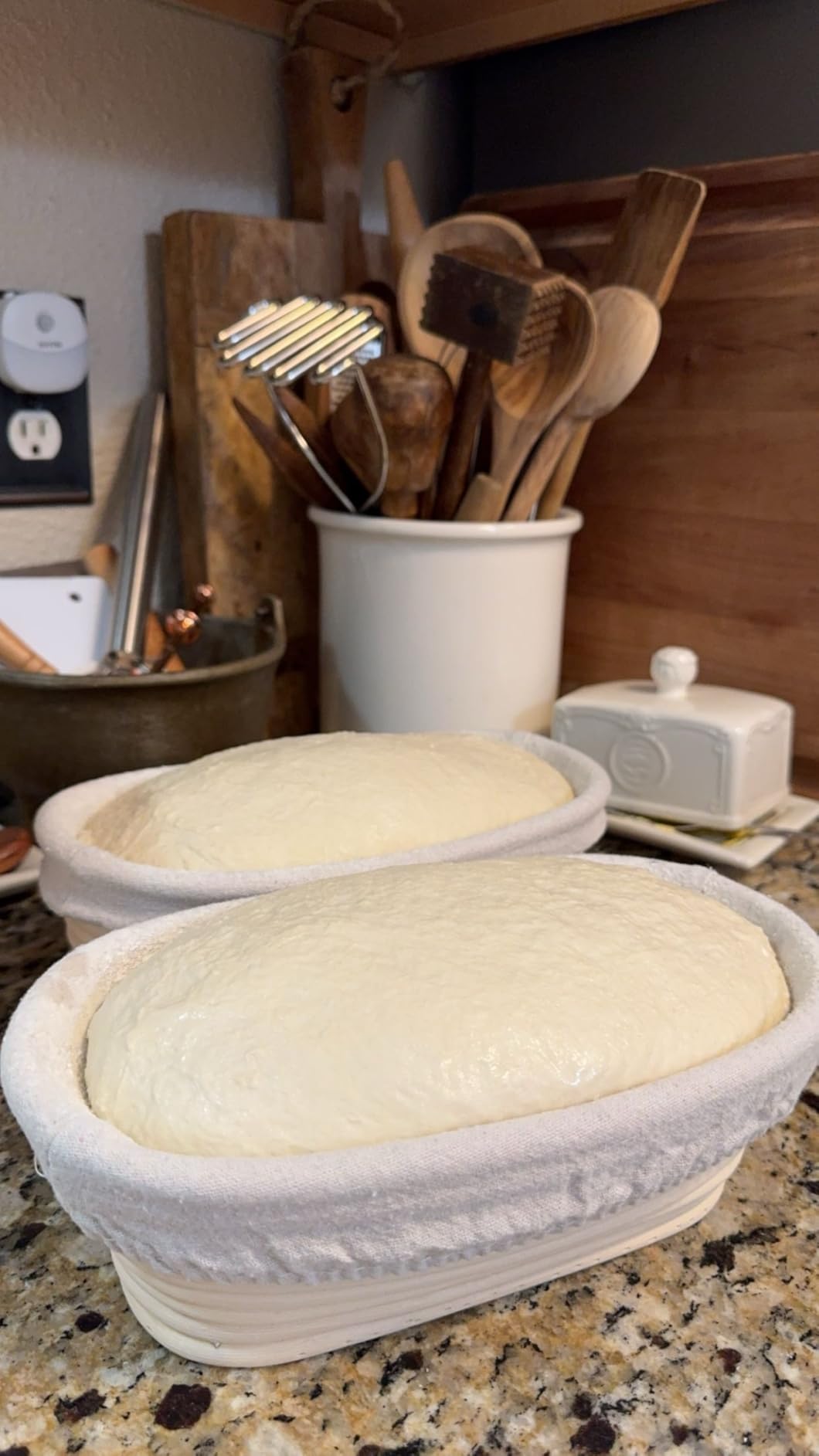 DOYOLLA Bread Proofing Baskets Set of 2 10 inch Oval Shaped Dough Proofing Bowls w/Liners Perfect for Professional & Home Sourdough Bread Baking customer photo 2