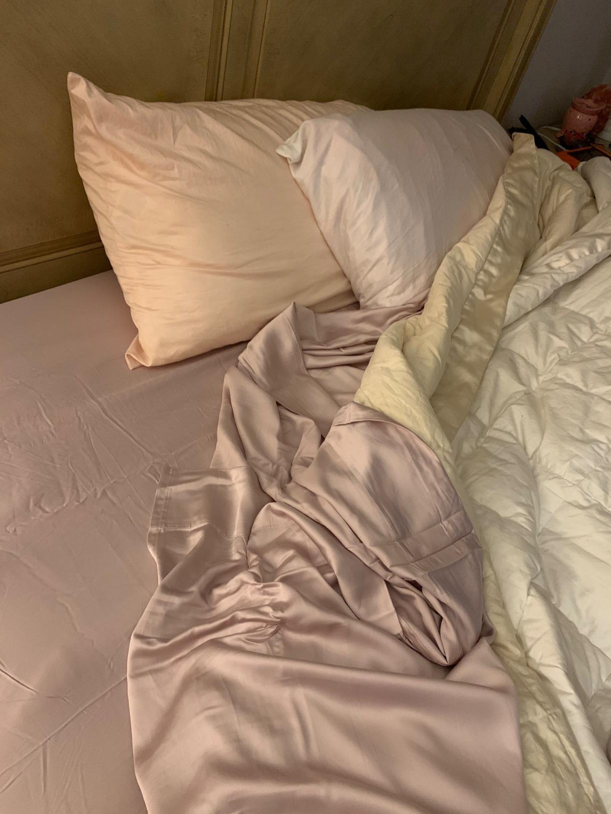 Hotel Sheets Direct 4 Piece Bed Sheet Set Queen Size, 100% Viscose Derived from Bamboo Sheets Set with 2 Pillowcases, Cooling & Breathable Luxury Bedding, Moisture-Wicking & Silky Soft, Light Gray customer photo 2