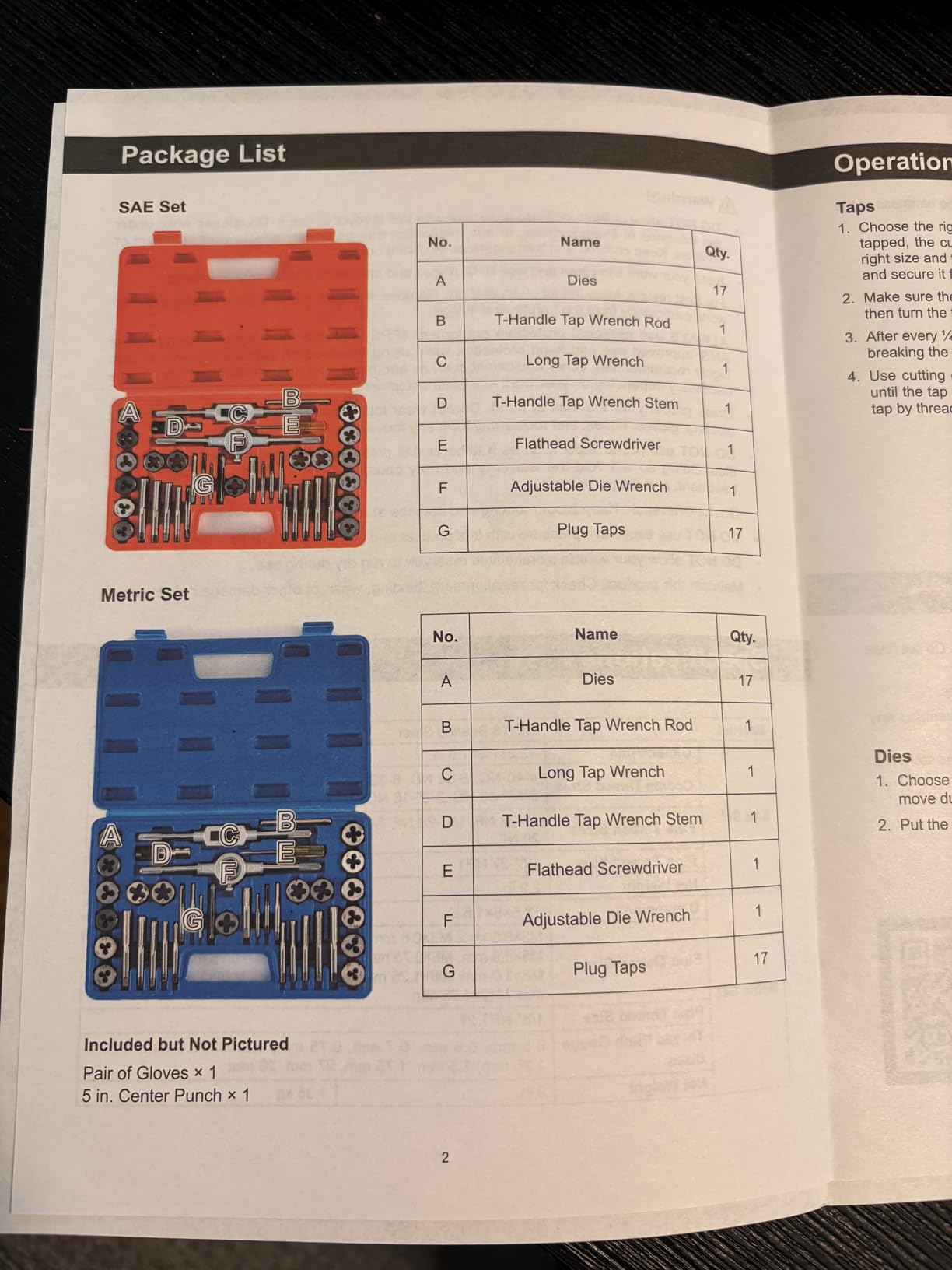 OMT Tap and Die Set, SAE and Metric Thread Repair and Cutting Kit customer photo 2