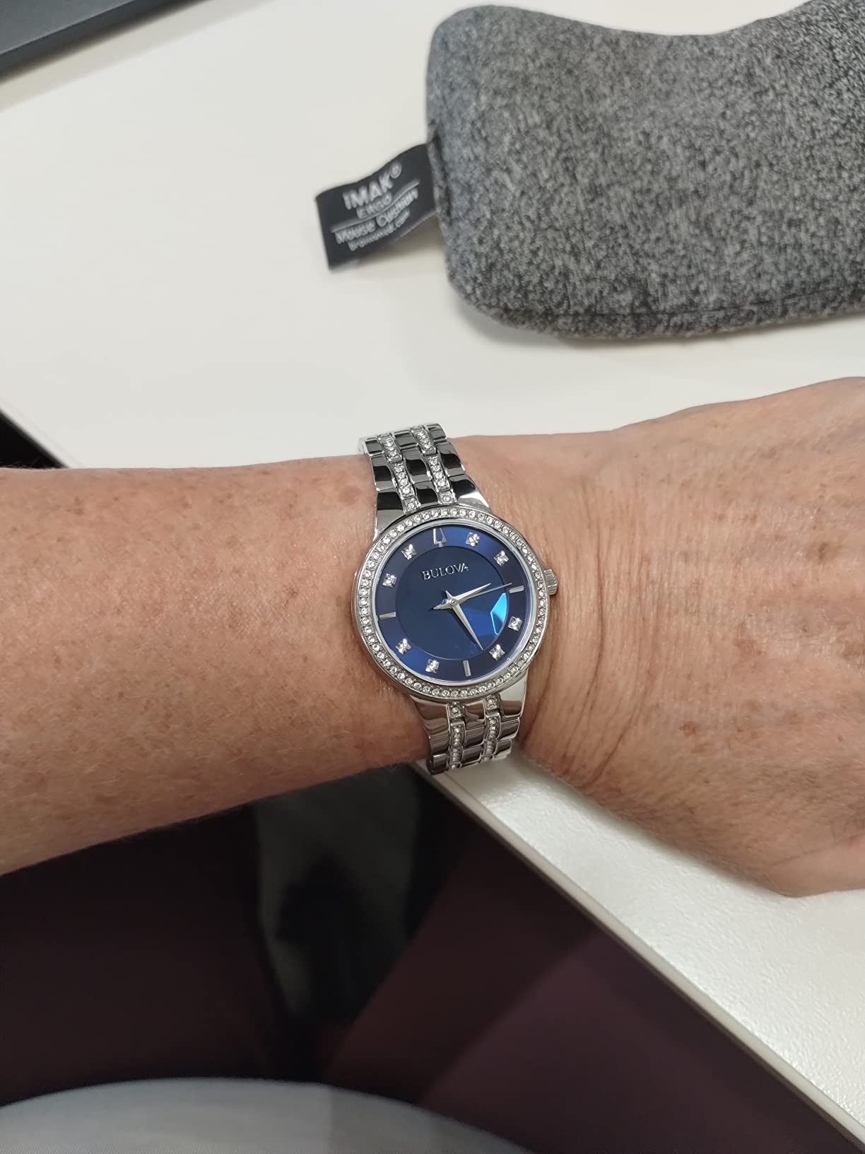 Bulova Ladies' Crystal Phantom 3-Hand Quartz Watch, Faceted Mineral Glass Dial customer photo 2