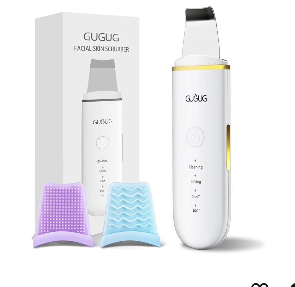 GUGUG Skin Scrubber Spatula Pore Cleaner Blackhead Remover,4 Modes,White customer photo 1
