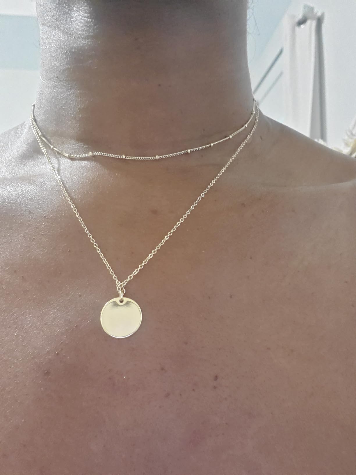 MEVECCO Dainty Pendant Layered Necklaces for Women customer photo 2