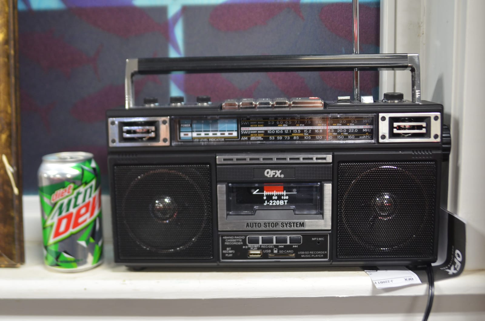 QFX Retro Bluetooth Boombox Cassette Tape Player Recorder, J-220BT, Black customer photo 2